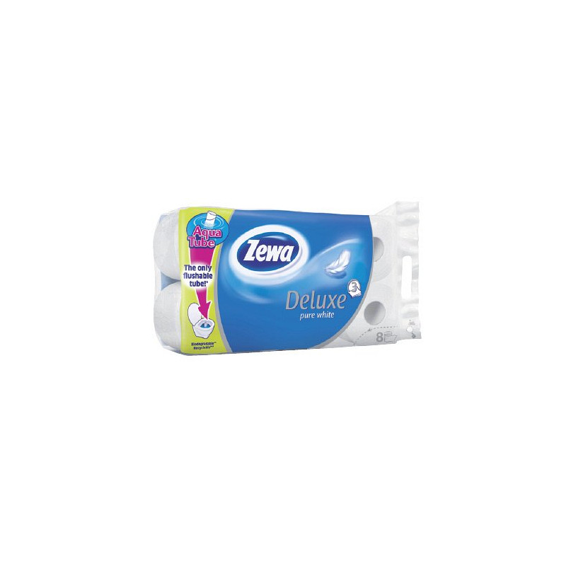 Toalettpapír ZEWA Deluxe Pure White 3 rétegű 8 tekercses csomag